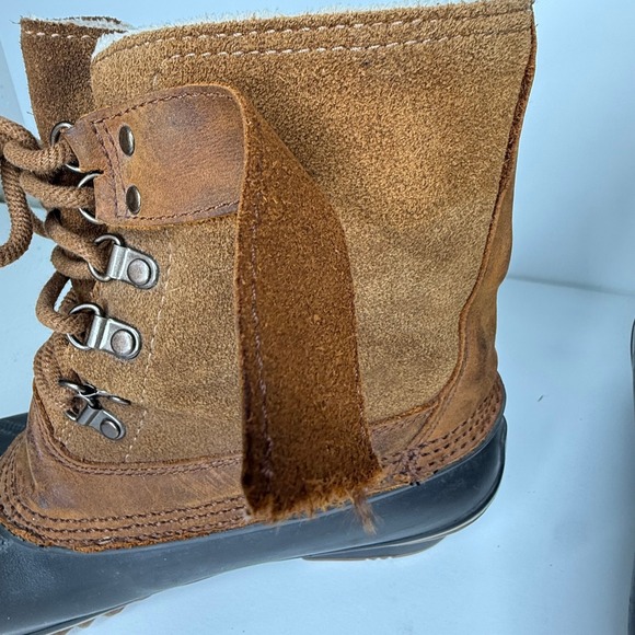 Sorel Women's 10 Waterproof Leather Suede Lace Up Winter Snow Duck Boots - Picture 3 of 9